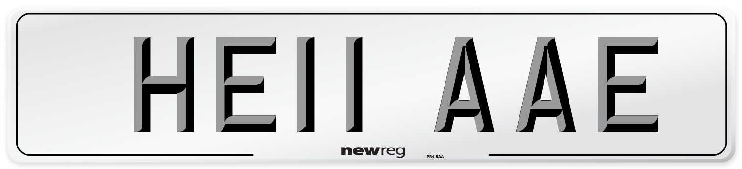 HE11 AAE Number Plate from New Reg